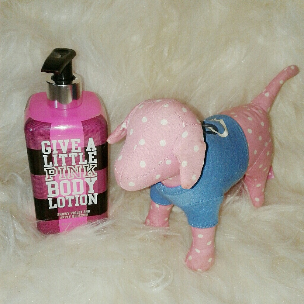PINK Victoria's Secret Body Lotion & Pink Dog